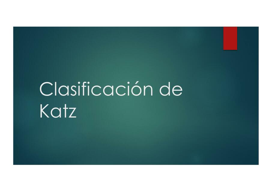 Clasificacion de Katz