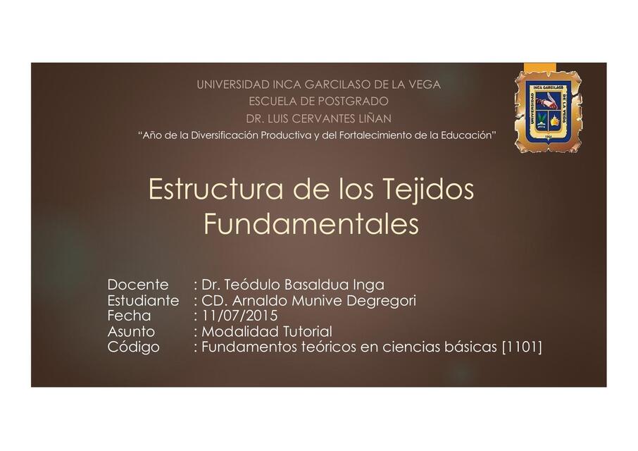 Estructura de los tejidos fundamentales