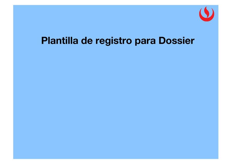 Plantilla de registro para Dossier 