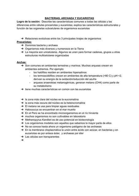 Bacterias, Archaea y Eucariotas 