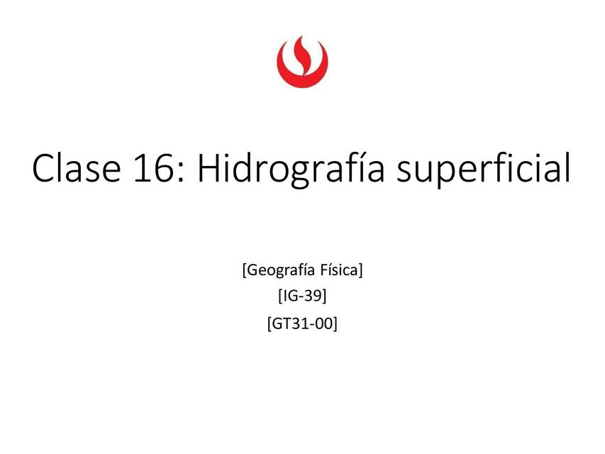  Hidrografía superfici