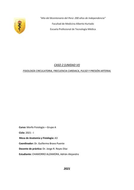 Fisiologia circulatoria , frecuencia cardiaca , pulso y presión arterial 