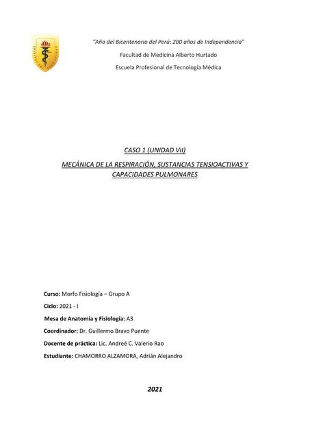 Mecánica de la respiracion , sustnacias tensioactivas y capacidades pulmonares 