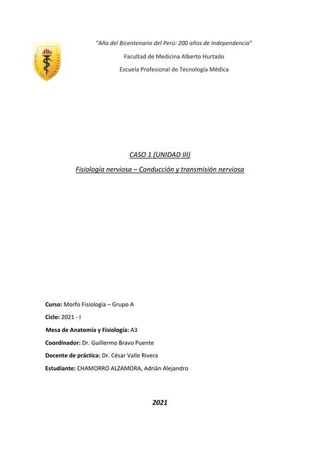 Fisiología nerviosa – Conducción y transmisión nerviosa