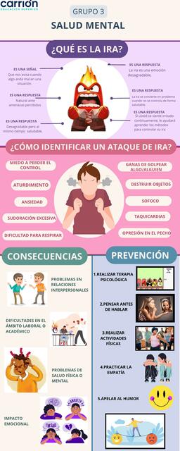 INFOGRAFÍA DE LA EMOCIÓN DE LA IRA -SALUD MENTAL