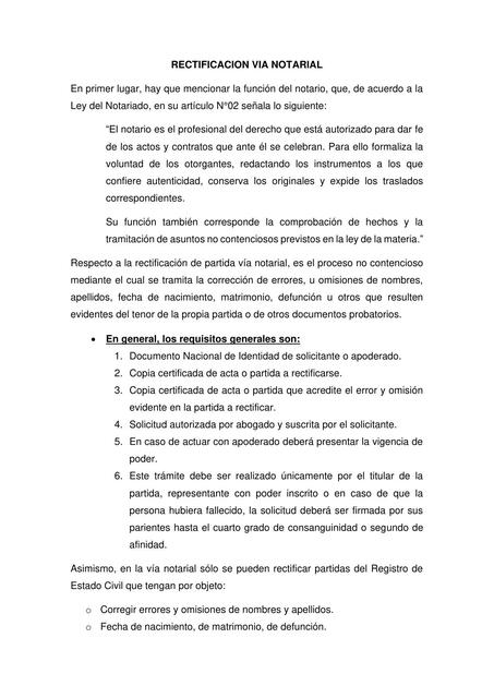 RECTIFICACION VIA NOTARIAL