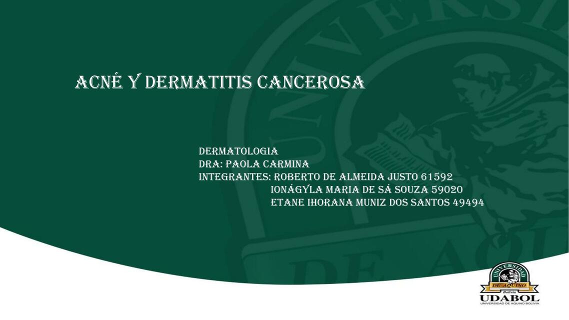 Acne y dermatitis c 2 1