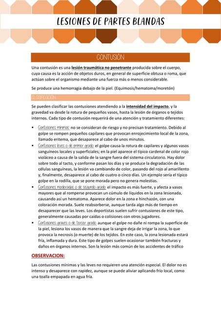 Lesiones de partes blandas Primeros Auxilios