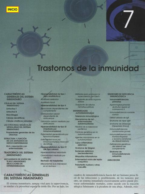 Trastornos de la inmunidad