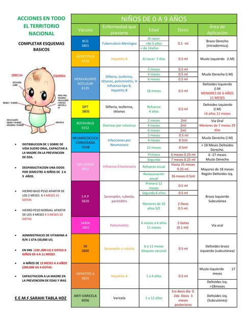 Esquema de Vacunación