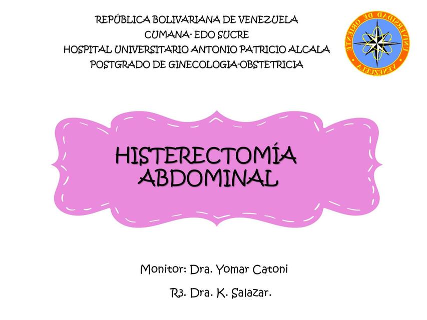 Histerectomía Abdominal 