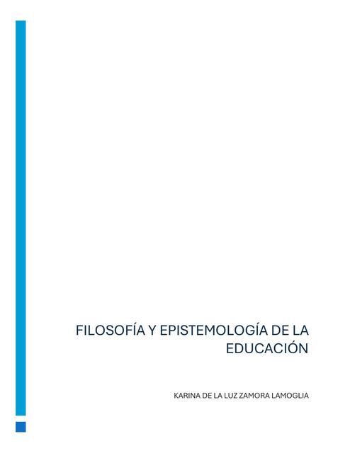 Filosofía y epistemología de la educación