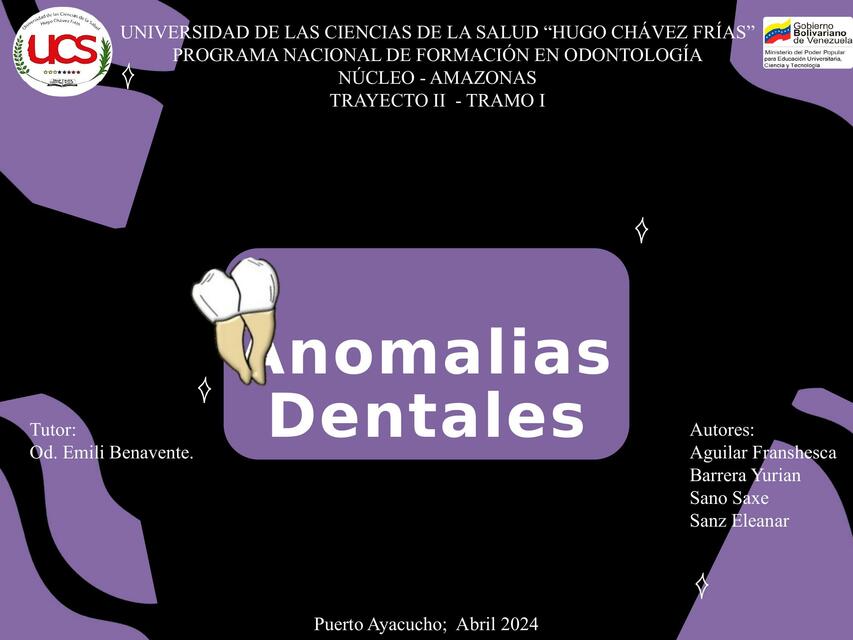 Anomalias Dentales