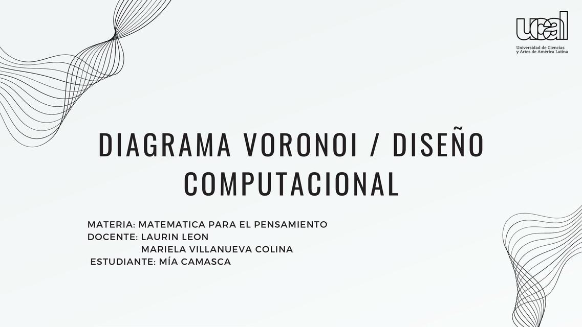 Diagrama Voronoi / Diseño Computacional  