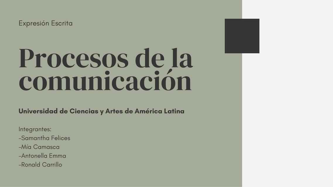 Procesos de la comunicación