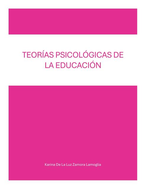 TEORÍAS PSICOLÓGICAS DE LA EDUCACIÓN