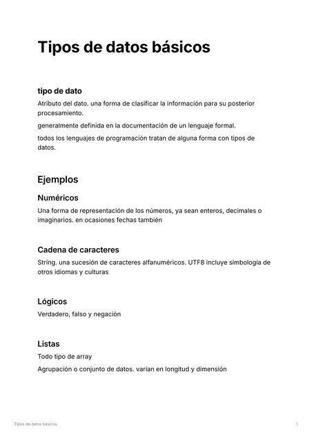 Tipos de datos básicos