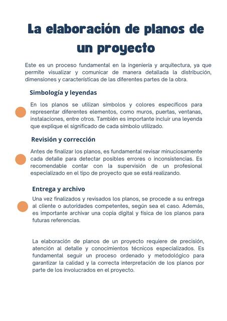 La elaboración de planos de un proyecto