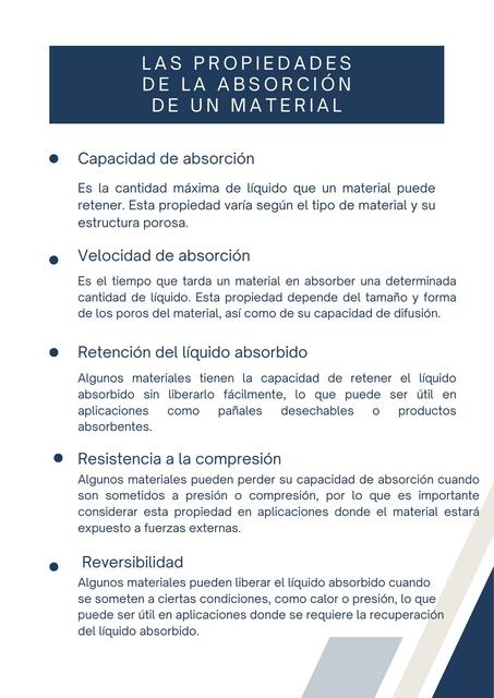 Las propiedades de la absorción de un material