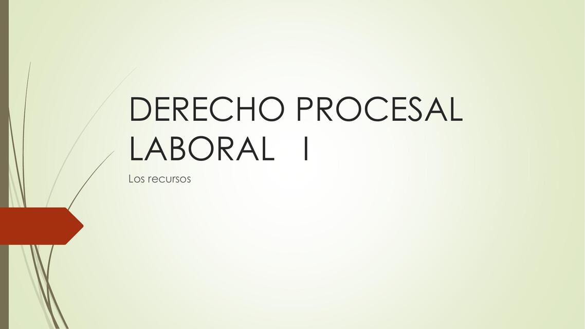 Derecho procesal laboral I 