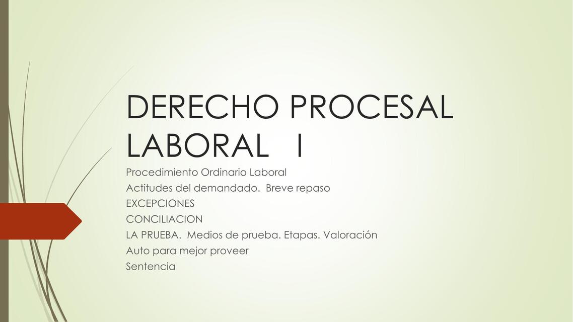 Derecho procesal laboral I 