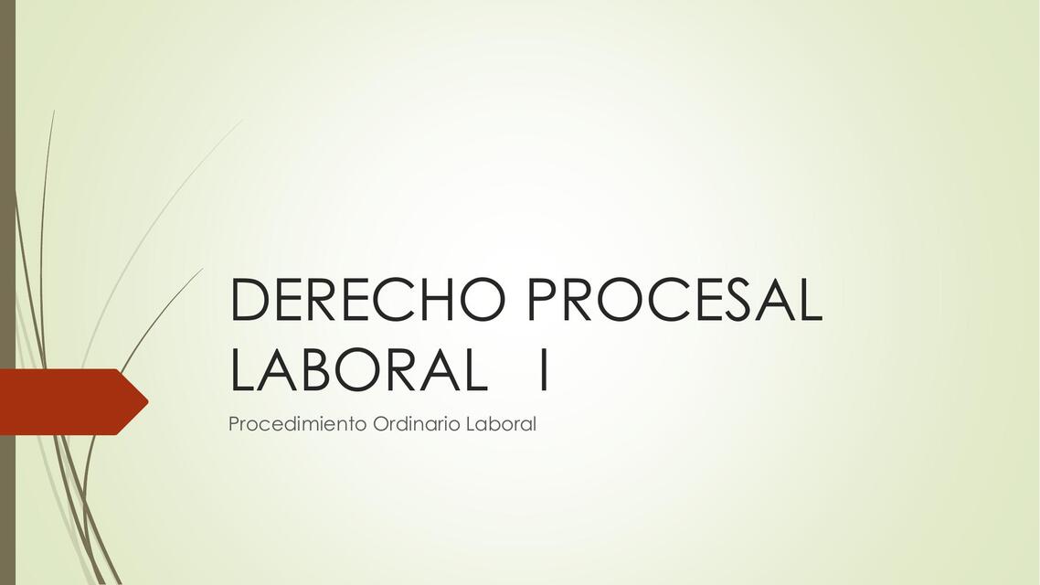 Derecho procesal laboral I 