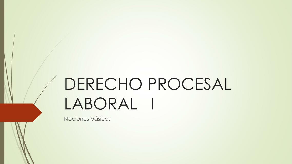 Derecho procesal laboral I  