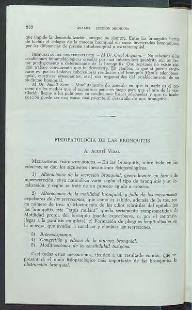 Fisiopatología de la bronquitis 