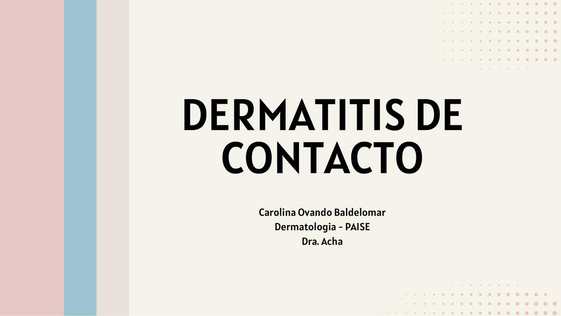 Dermatitis de contacto