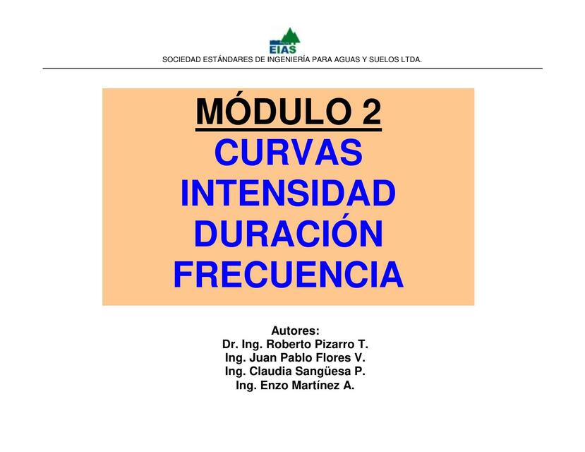 Curvas intensidad duración frecuencia