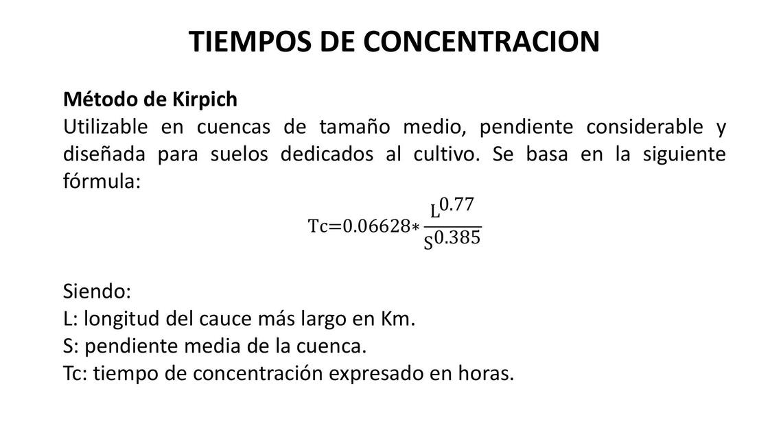 Tiempos de concentración