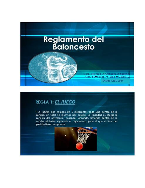 Reglamento de Baloncesto 