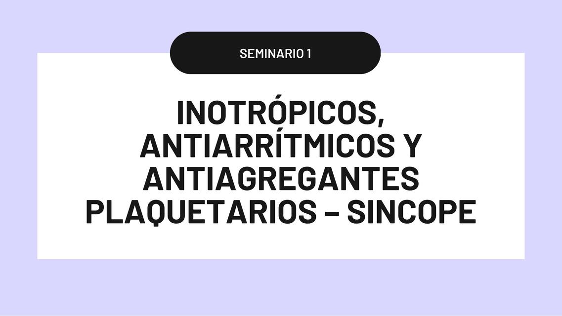 Inotrópicos vs Vasoactivos 