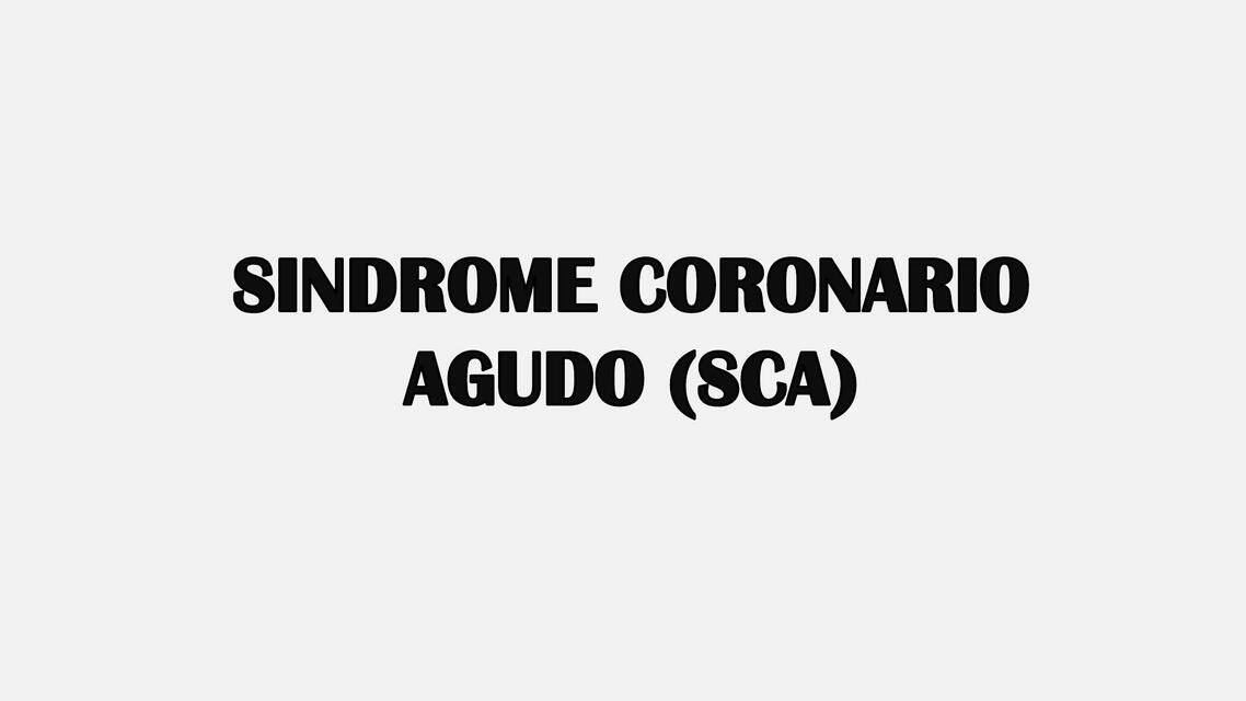 Sindrome coronario agudo 