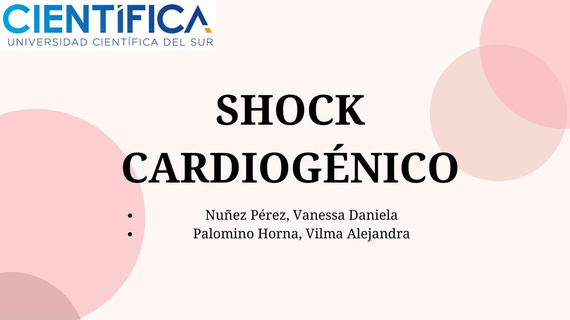 Shock cardiogénico 