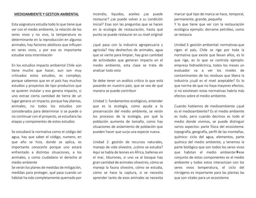 MEDIOAMBIENTE Y GESTION AMBIENTAL