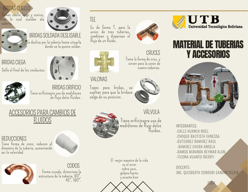 Material de tuberías y accesorios 