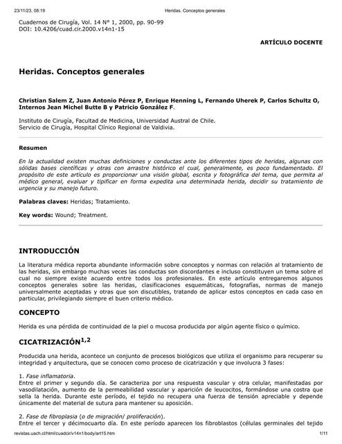 Heridas Conceptos generales