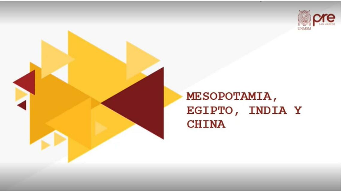  Mesopotamia Egipto China e India