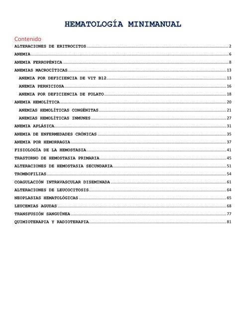 HEMATOLOGÍA MINIMANUAL