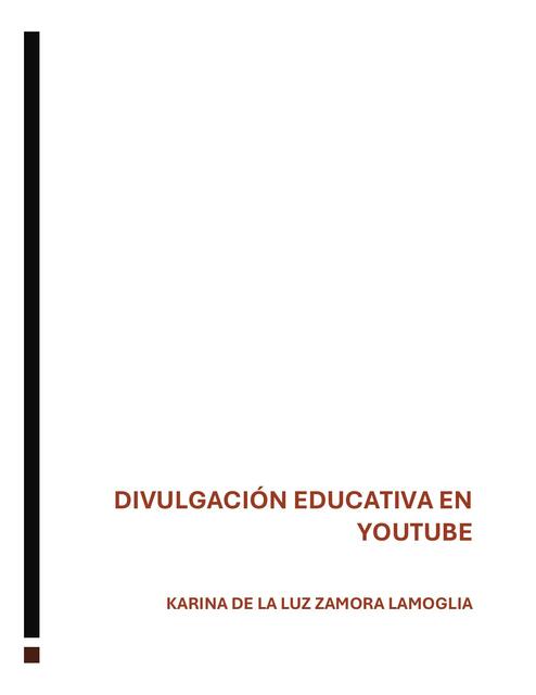 DIVULGACIÓN EDUCATIVA EN YOUTUBE