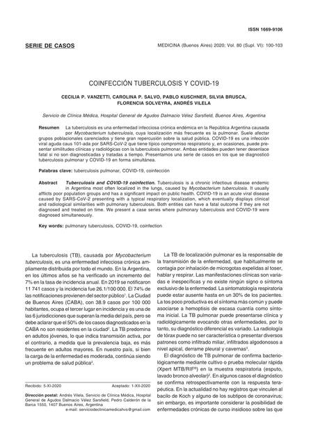 Coinfección tuberculosis y covid-19