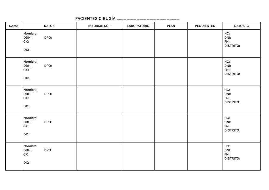 PACIENTES CIRUGÍA
