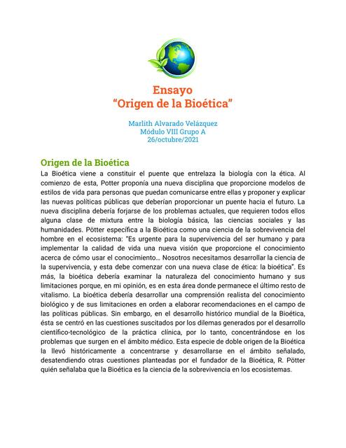 Origen Bioetica