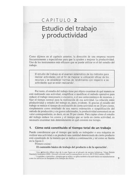 Estudio del trabajo y productividad