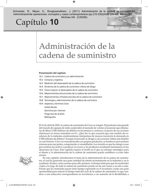 ADMINISTRACION DE LA CADENA DE SUMINISTRO