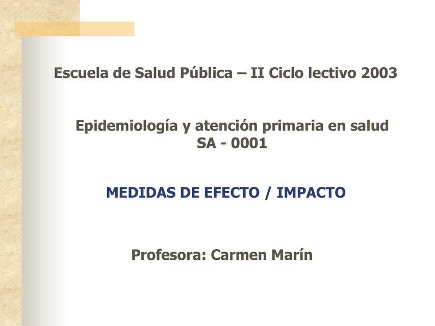 Medidas de efecto e impacto