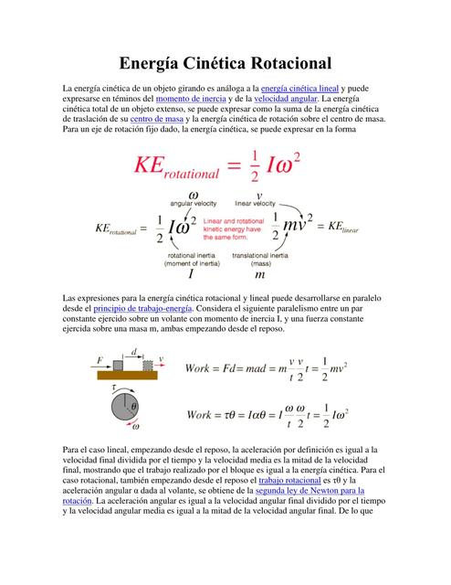 Energia Cinetica Rotacional