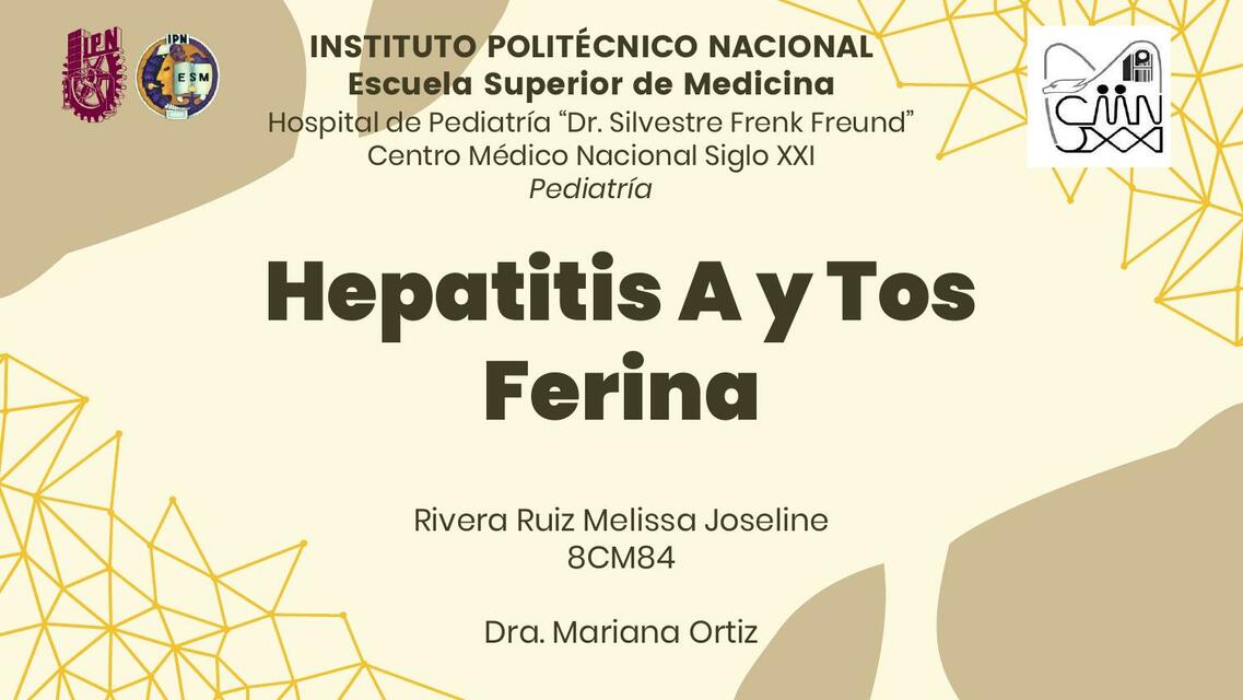 Hepatitis y Tos ferina