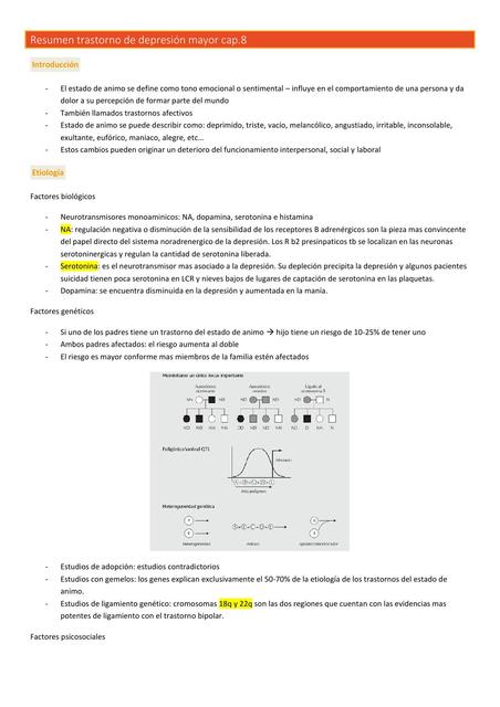 Resumen depresion mayor cap 8